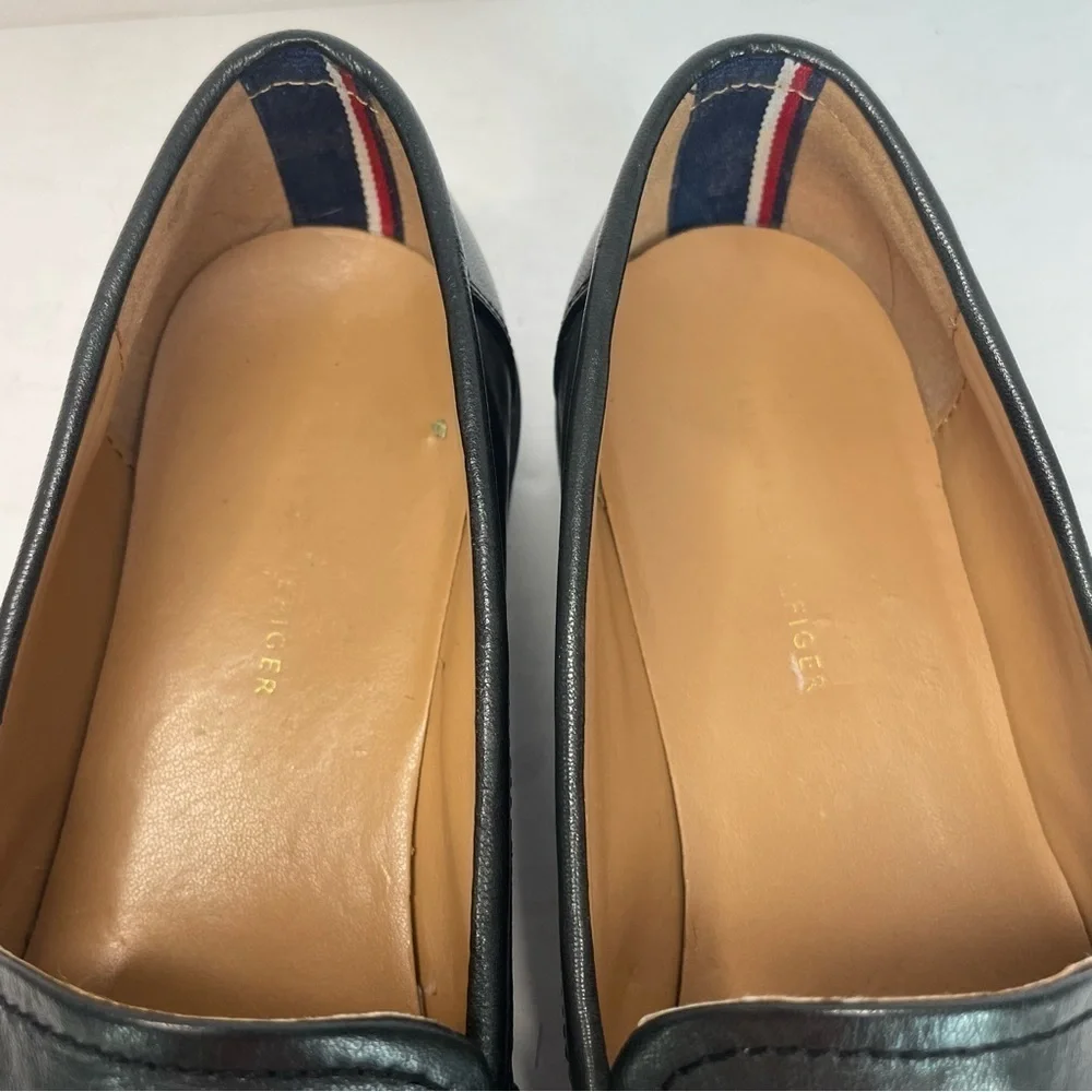 Tommy Hilfiger Black Leather Tassel Loafers